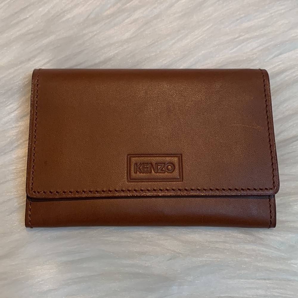 Kenzo Leather Card case Brown
